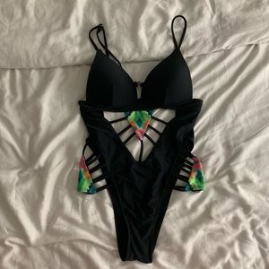 Super sexy high cut cutout bikini